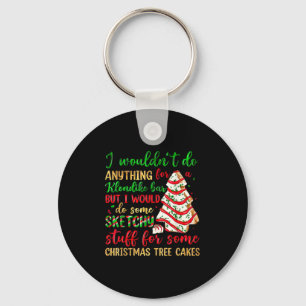 Groovy Retro I'd Do Sketchy Stuff For Christmas Tr Key Ring