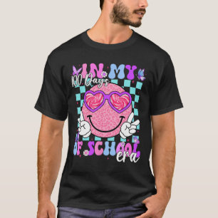 Groovy Retro In My 100 Days Of School Era Smile Fa T-Shirt