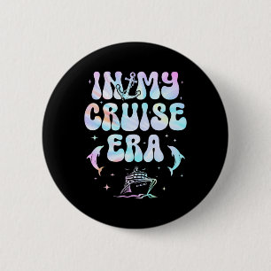 Groovy Retro In My Cruise Era Family Vacation Crui 6 Cm Round Badge