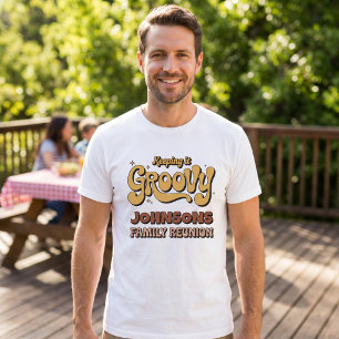 Groovy Retro Keeping it Family Reunion Custom Name T-Shirt