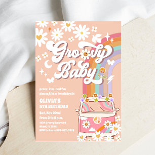 Groovy Retro Kids Birthday Invitation