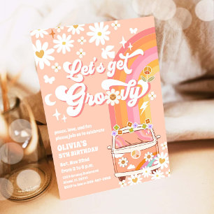 Groovy Retro Kids Birthday Invitation