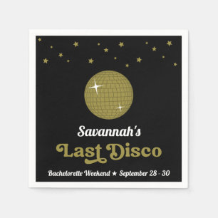 Groovy Retro Last Disco Bride Bachelorette Party Napkin