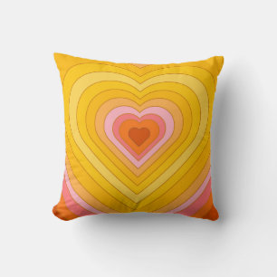 Groovy Retro Layered Heart  Cushion