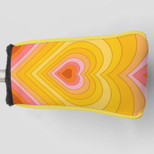 Groovy Retro Layered Heart   Golf Head Cover