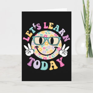 Groovy Retro Lets Learn Today Teacher Student Back Card