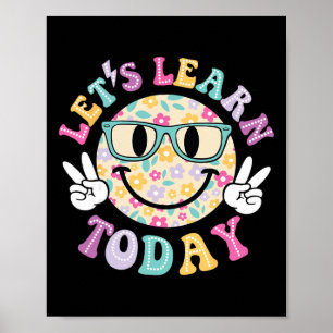 Groovy Retro Lets Learn Today Teacher Student Back Poster