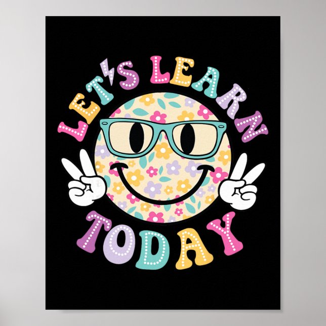 Groovy Retro Lets Learn Today Teacher Student Back Poster (Front)