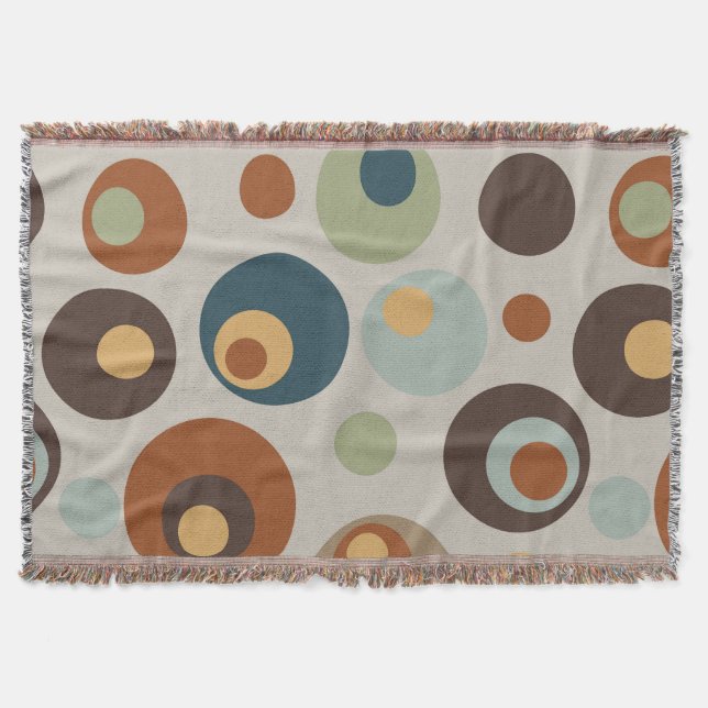 Groovy Retro Mid Century Throw Blanket (Front)