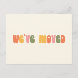Groovy Retro Minimalist Moved New Home Address Postcard
