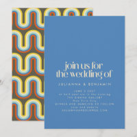 Groovy Retro Mod 70s Blue and Olive Green Wedding