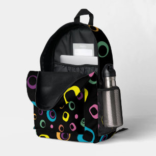Groovy Retro Mod Geometric Colourful Aesthetic Printed Backpack