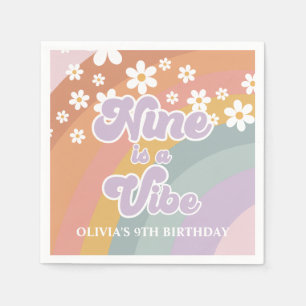 Groovy Retro nine is a Vibe Rainbow Napkin