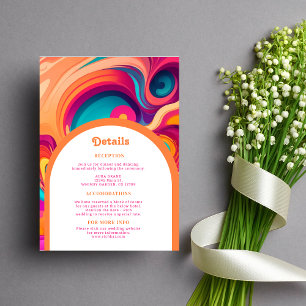 Groovy Retro Orange pink abstract funky detail Enclosure Card