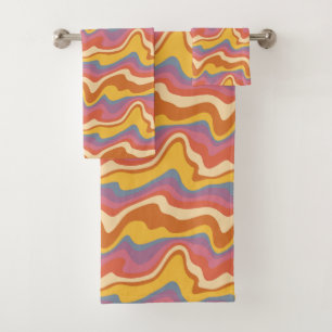 Groovy Retro Pattern Bath Towel Set