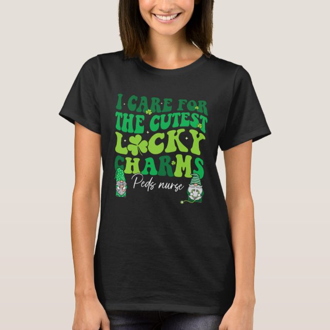 Groovy Retro Peds Nurse St Patrick s Day Pediatric T-Shirt (Front)