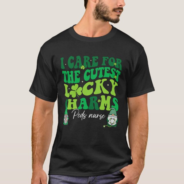 Groovy Retro Peds Nurse St Patrick s Day Pediatric T-Shirt (Front)