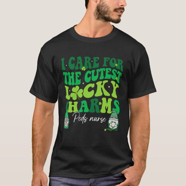Groovy Retro Peds Nurse St Patrick s Day Pediatric T-Shirt (Front)