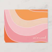Groovy Retro Pink Orange Moved New Home Address