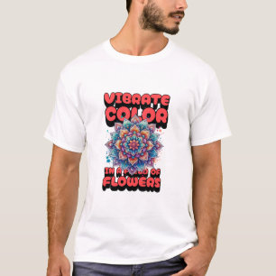Groovy Retro: Psychedelic Floral Mandala T-Shirt