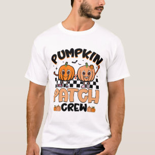 Groovy Retro Pumpkin Patch Crew Squad Thanksgiving T-Shirt