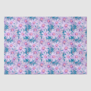 Groovy Retro Purple Daisy Pattern Tissue Paper