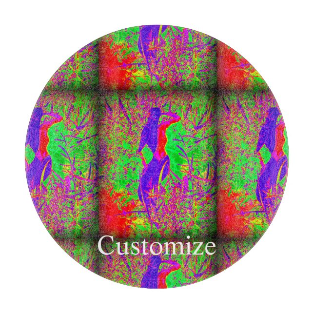 groovy retro purple hippie mermaid  cutting board (Front)