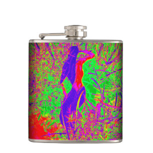 groovy retro purple hippie mermaid hip flask
