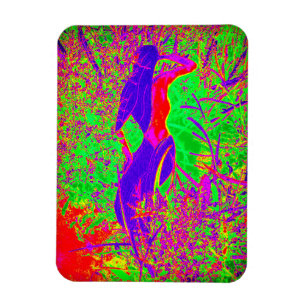 groovy retro purple hippie mermaid magnet