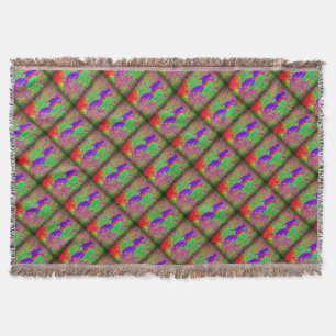 groovy retro purple hippie mermaid throw blanket