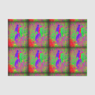 groovy retro purple hippie mermaids tissue paper