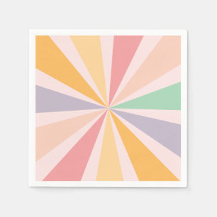 Groovy Retro Rainbow Birthday Napkin