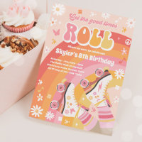 Groovy Retro Rainbow Roller Skating Birthday Party