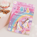 Groovy Retro Rainbow Roller Skating Birthday Party Invitation<br><div class="desc">Groovy Retro Rainbow Roller Skating Birthday Party Invitation 
All designs are © PIXEL PERFECTION PARTY LTD</div>