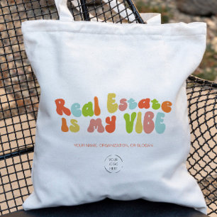 Groovy Retro Real Estate is My Vibe, Realtor Tote Bag