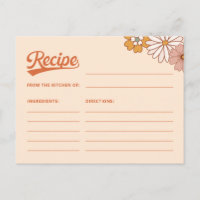 Groovy Retro Recipe Card for the Bride