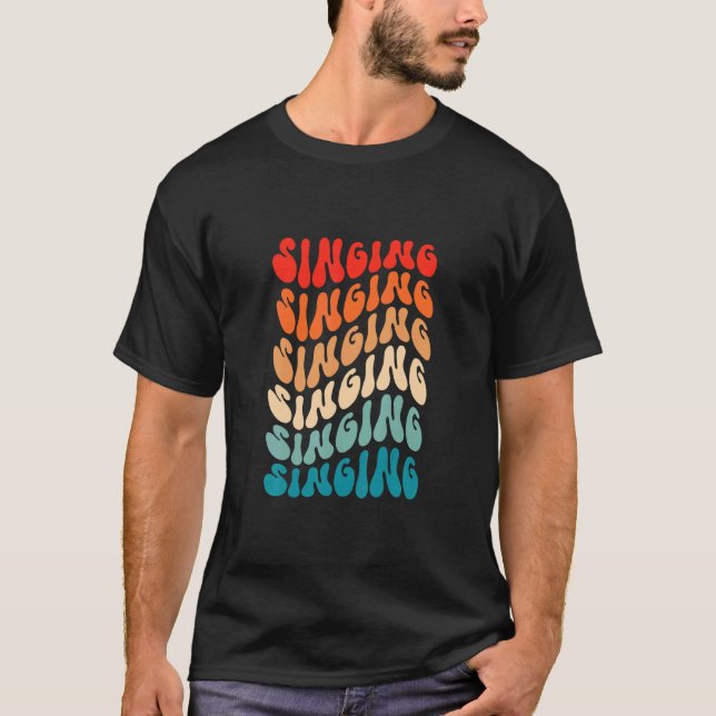 Groovy Retro Singing Singer Retro 70s Hippie Boho  T-Shirt (Front)