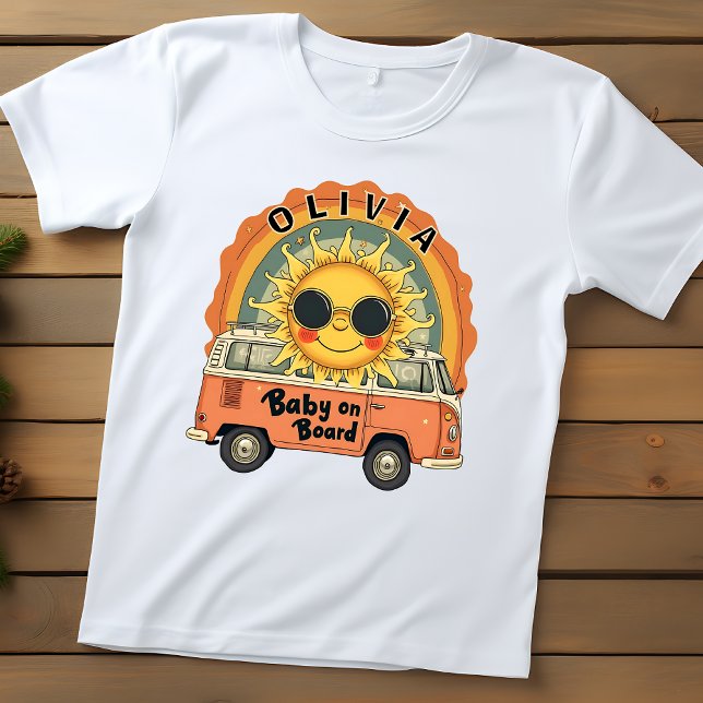Groovy Retro Smiling Baby Sun T-Shirt (Creator Uploaded)
