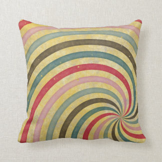 Groovy Retro Spiral Sunbeam Ray Swirl Cushion