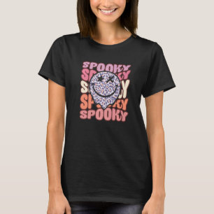 Groovy Retro Spooky Vibes Hippie Halloween Witch C T-Shirt