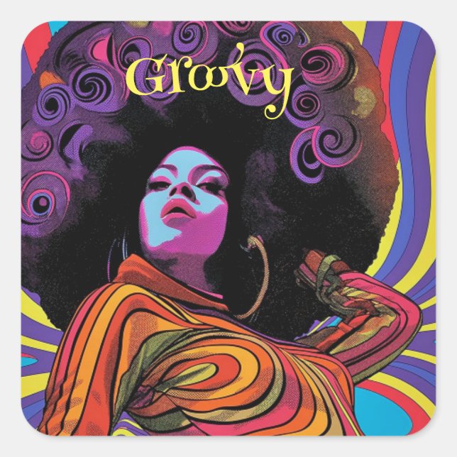 Groovy Retro Sticker (Front)