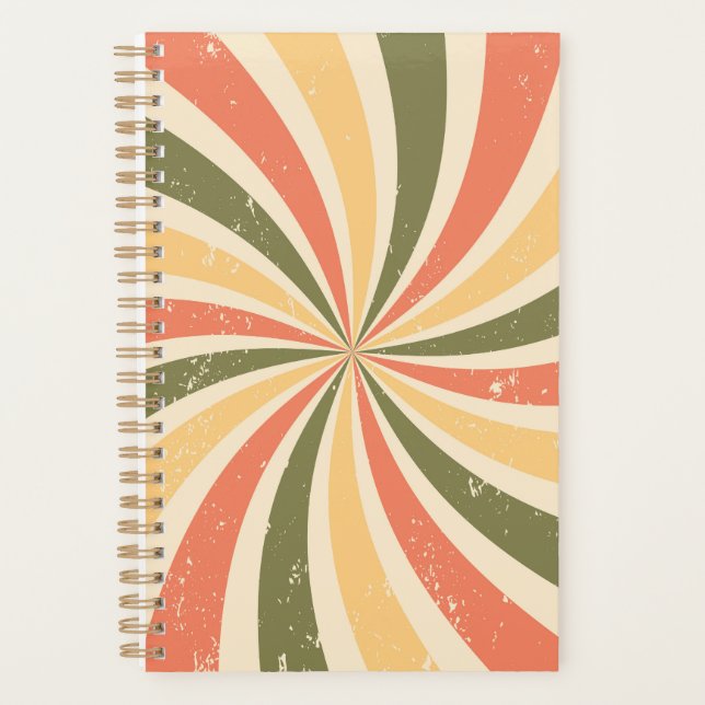 Groovy retro swirl burst planner (Front)
