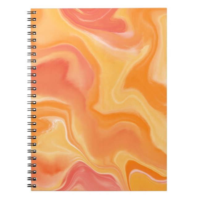  Groovy retro swirls - burnt orange, yellow, coral Notebook (Front)