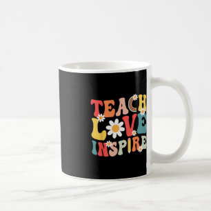 Groovy Retro Teach Love Inspire Back To School Tea Coffee Mug