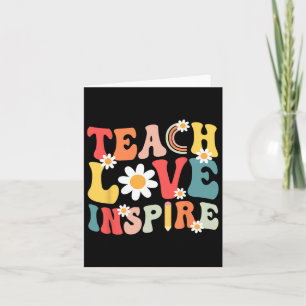 Groovy Retro Teach Love Inspire Byck To School Tea Card