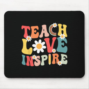 Groovy Retro Teach Love Inspire Byck To School Tea Mouse Pad