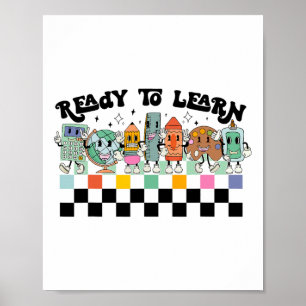 Groovy Retro Teacher Life Daisy Hippy Be Kind Ck T Poster