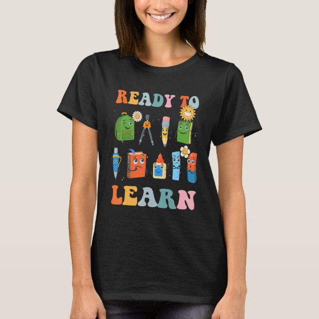 Groovy Retro Teacher Life Daisy Hippy Ready To Lea T-Shirt (Front)