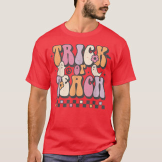 Groovy Retro Trick or Teach Teacher Hippie Hallowe T-Shirt