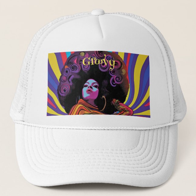 Groovy Retro Trucker Hat (Front)
